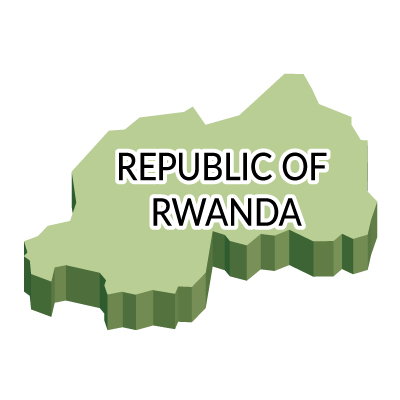 ルワンダ共和国無料フリーイラスト｜英語・立体(緑)